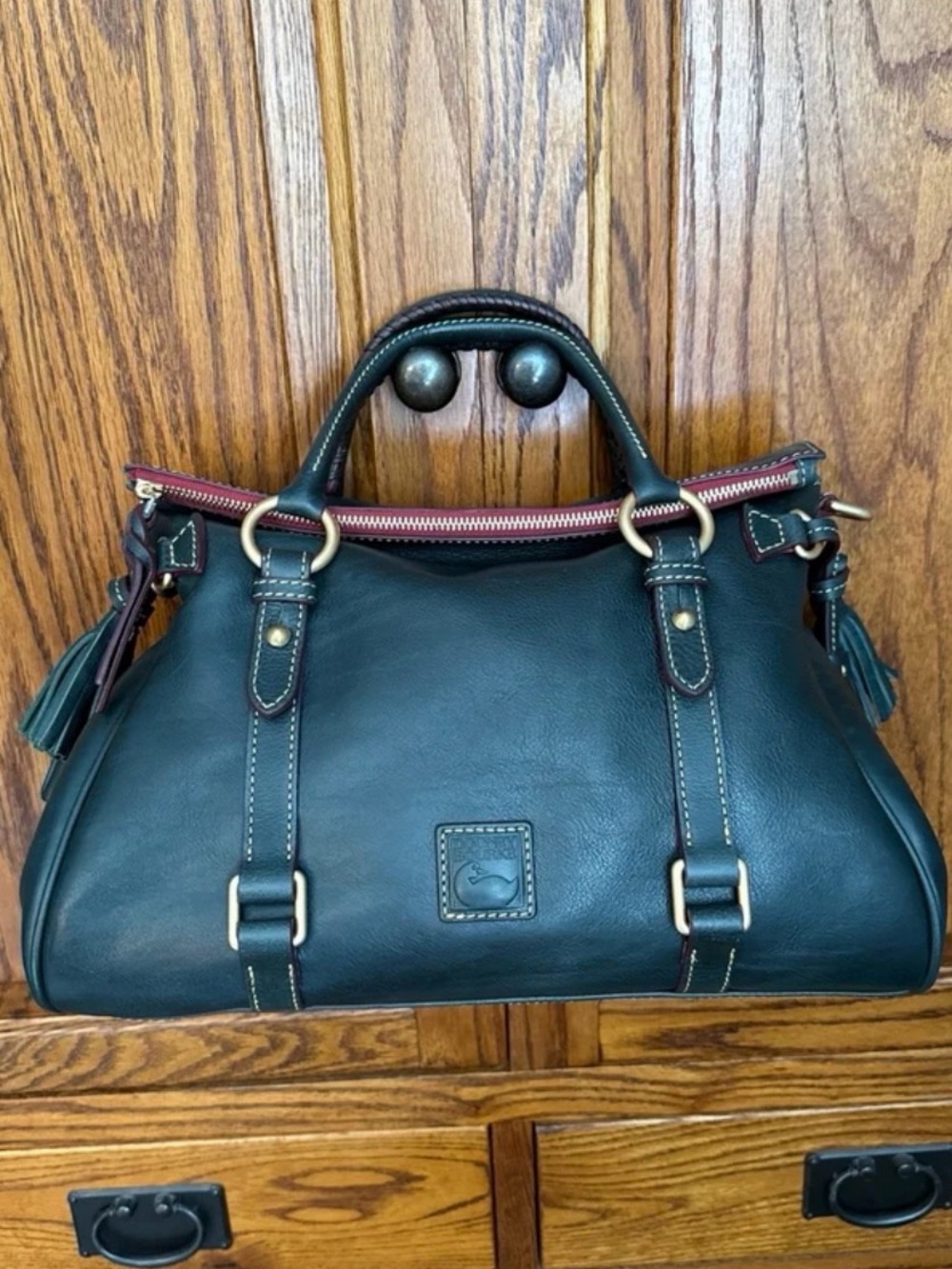 Dooney & Bourke Florentine satchel in Teal with strap - Picture 12 of 12